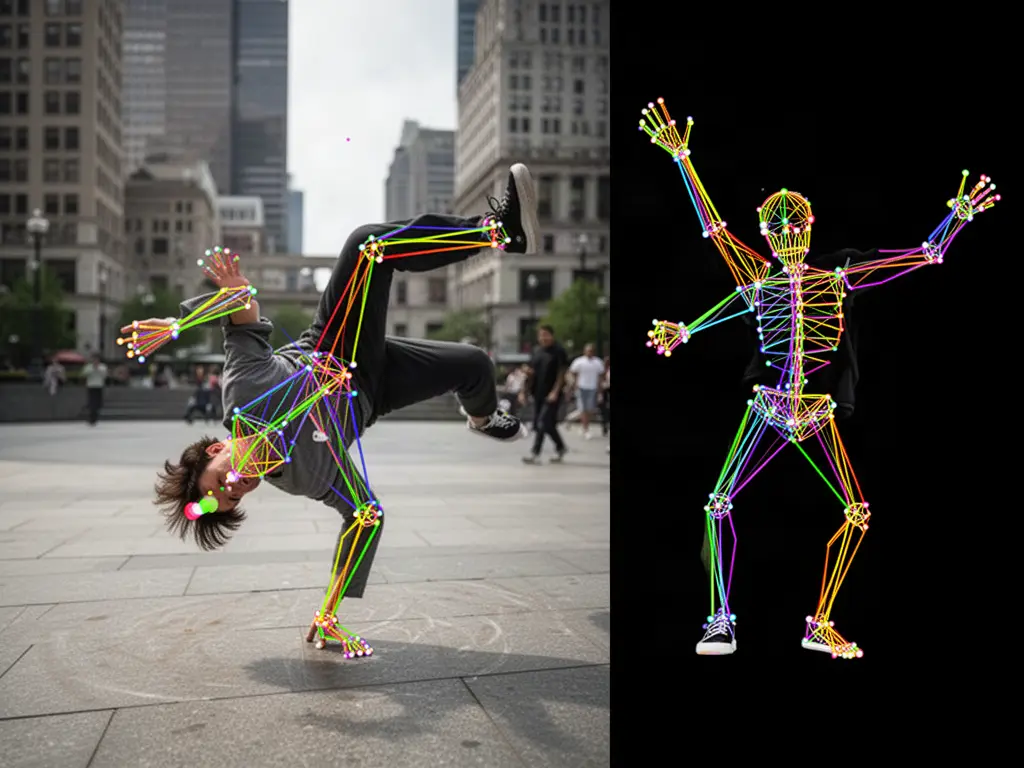 OpenPose Skeleton: AI illustration